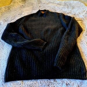 Cashmere Forte’ high neck ribbed cozy 100% cashmere black sweater size Large